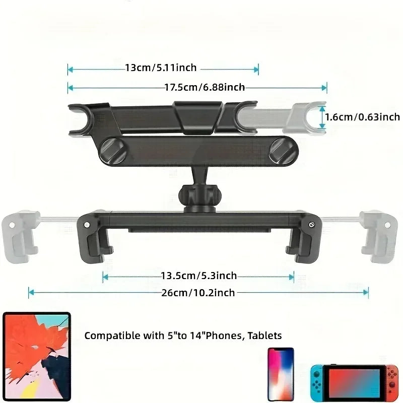 Transform Your Back Seat with the Ultimate 360° Car Tablet Holder for iPad and Phones – Fits Devices 4-13 Inches!