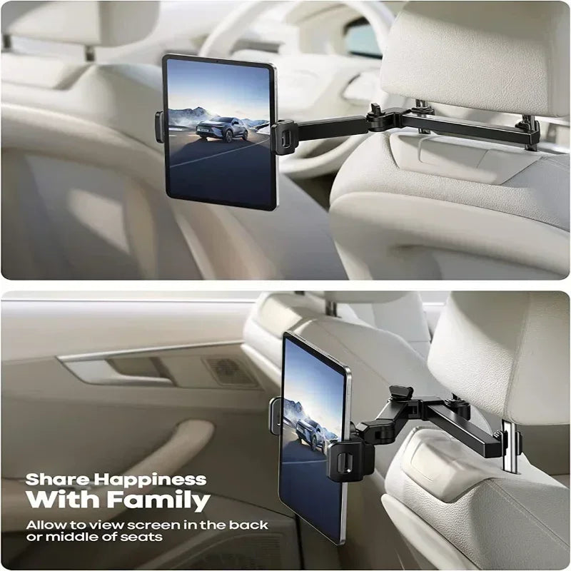 Transform Your Back Seat with the Ultimate 360° Car Tablet Holder for iPad and Phones – Fits Devices 4-13 Inches!